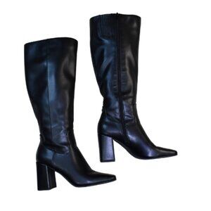 Kelly & Katie Freyna Tall Black Square Toe Knee High Boots Size 9